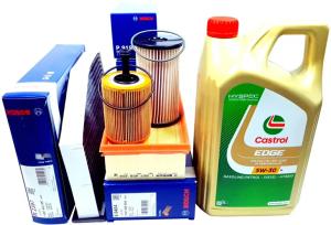 4 FILTRY BOSCH 5L OLEJU CASTROL 5W30 1.9 2.0 TDI-PD A3 8P ALTEA PASSAT B6