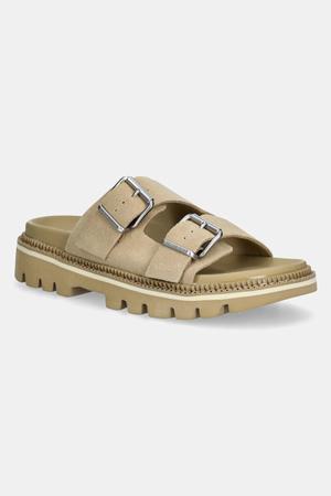 Tommy Jeans klapki zamszowe DOUBLE STRAP SANDAL SUEDE