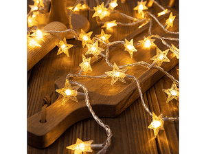 Lampki choinkowe BELINE LED Snowflake/Star 6m/40 lampek ciepły biały