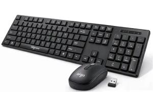 KLAWIATURA MYSZ ZESTAW BEZPRZEWODOWY ERGONOMICZNY CZARNY DO LAPTOP PC USB