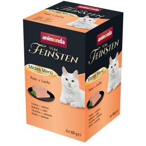 animonda Vom Feinsten karma mokra dla kota, Adult, Łagodne Menu 6x100g Indyk i łosoś