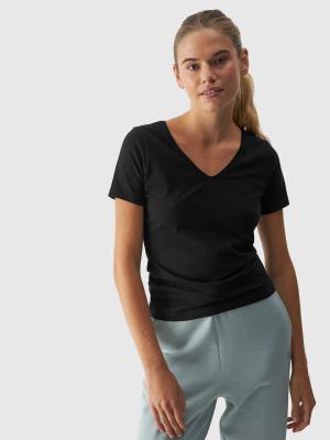 4F t-shirt damski koszulka bawełniana F1649 czarna (XS)