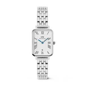 Daniel Wellington DW Watch Quadro Roman Numerals Date 5-link Silver 20x26mm