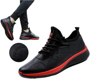 Buty SNEAKERSY męskie półbuty sportowe czarne SKÓRZANE Bardzo Lekkie r. 45