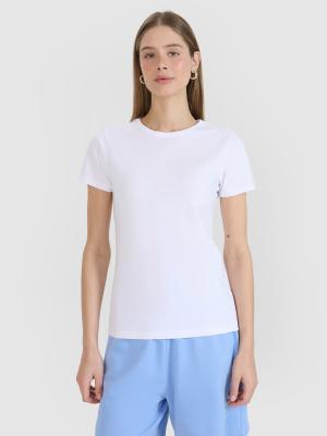 4F t-shirt damski koszulka bawełniana 4FWMM00TTSHF2255 biała (XS)