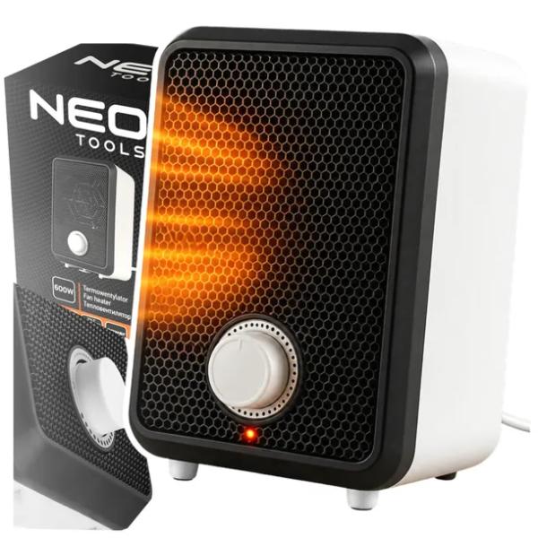 TERMOWENTYLATOR GRZEJNIK BIURKOWY ELEKTRYCZNY 600W CICHA FARELKA NEO TOOLS