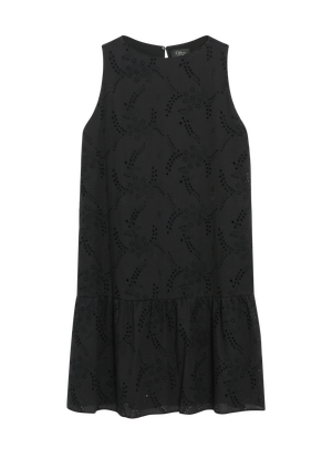 Kleid mit Lochstickerei und Rüschen