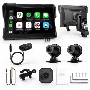 Tablet Motocyklowy ekran ANDROID AUTO APPLE CARPLAY 2 Kamery DVR Pilot BT 7