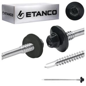 Wkręty do płyty warstwowej 125 mm RAL 7016 100 szt. do metalu Etanco GT6