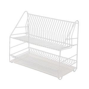 Suszarka do naczyń 2-poziomowa 60 cm biała z tacką