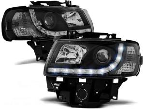 LAMPY PRZEDNIE VW T4 96-03R LIFT DAYLIGHT LED BLACK + ŻARÓWKI GRATIS!!