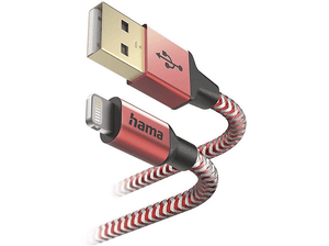 Kabel HAMA Ładujący/data Reflected USB typ A - Lightning 1.5m Czerwony