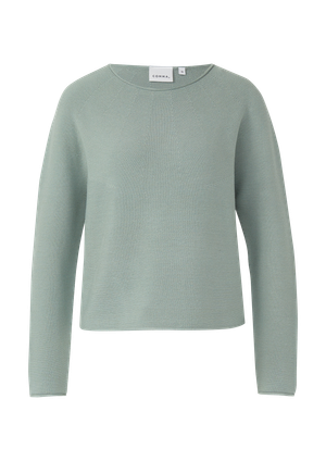 Fakturowany sweter z dzianiny z rolowanym brzegiem