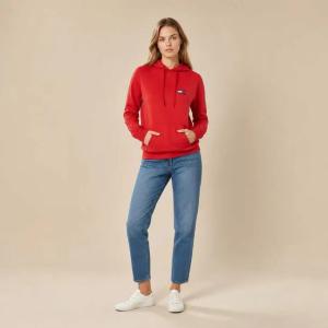 Tommy Jeans bluza damska czerwona z kapturem i haftowanym logo rozmiar M | Idealne na jesień!