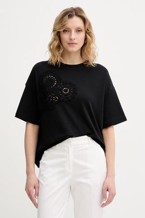 Sisley T-shirt damski bawełniany z elastanem