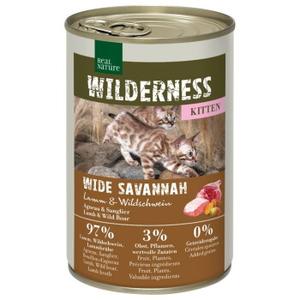 REAL NATURE WILDERNESS karma mokra kot, kitten, Wide Savannah, jagnięcina i dzik## 6x400 g