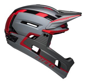 Kask full face BELL SUPER AIR R MIPS SPHERICAL matte gray czerwony (52-56)