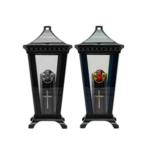 Znicz szklany Lampion latarnia LED 32,5 cm