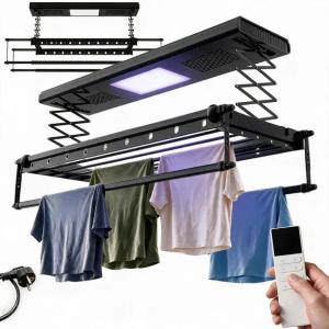 SUSZARKA NA PRANIE NA SUFIT Z LAMPĄ LED UV CIEPŁE SUSZENIE NA PILOT DO 35KG