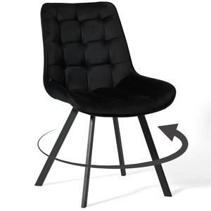 Krzesło obrotowe DC-6030S | welur | czarne | OUTLET