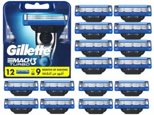 ORYGINALNE WKŁADY OSTRZA WYMIENNE GILLETTE MACH 3 TURBO 3D 12 sztuk