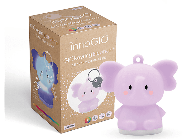 Silikonowy świecący breloczek INNOGIO słonik GIOkeyrings Elephant GIO-153