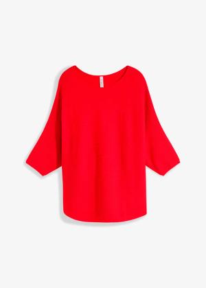 Sweter oversize w prążek z mieszanki wiskozy