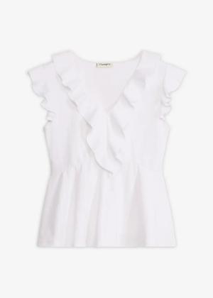 T-shirt z falbanami