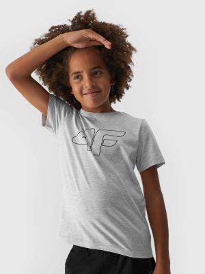 4F JUNIOR T-shirt bawełniany M1627 szary (164)