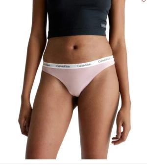 CALVIN KLEIN DAMSKIE MAJTKI STRINGI RÓŻOWE Z LOGO S TIA