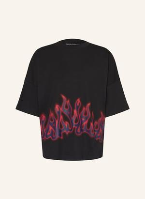 Palm Angels Koszulka Oversize Flames schwarz