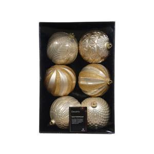 Bombki plastikowe dekorowane mix 6 szt.