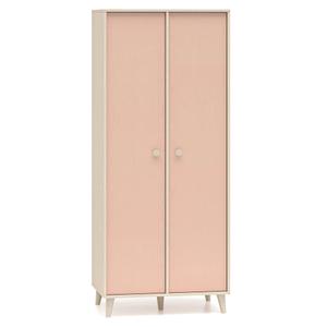 Szafa dwudrzwiowa młodzieżowa MEVEL 02 | 80cm | Różowy, piaskowy beż