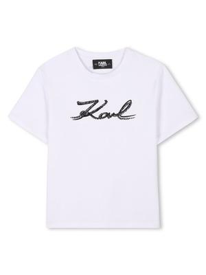 Karl Lagerfeld Kids T-Shirt Z30485 S Biały Regular Fit
