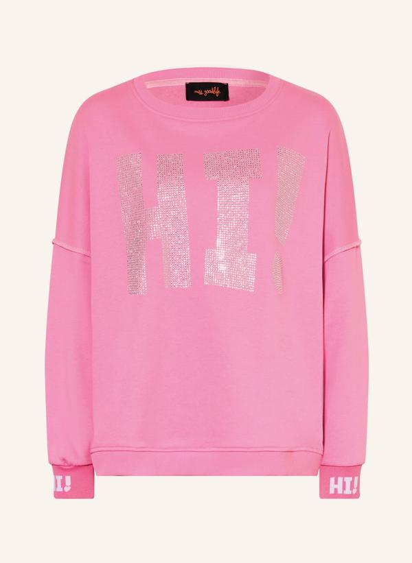 Miss Goodlife Oversize'owa Bluza Z Kamieniami Ozdobnymi rosa