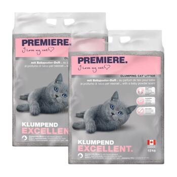 PREMIERE Excellent zbrylający się żwirek 2x12 kg