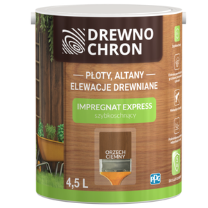 Impregnat EXPRESS szybkoschnący orzech ciemny 4,5 l Drewnochron