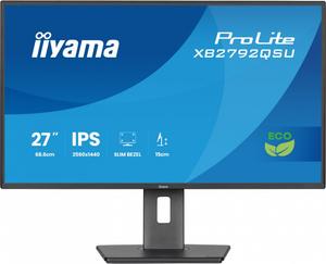 IIYAMA Monitor 27 cali XB2792QSU-B1 IPS,QHD, HAS (150) PIVOT, 120Hz,HDMI,DP, 350cd,1500:1, cienkie ramki, 2xUSB 3.2, ErP B