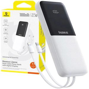 POWERBANK BASEUS 10000 mAh 22,5W USBC USB-A WBUDOWANE KABLE USB-C LIGHTNING
