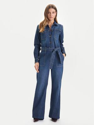 Guess Jeans Kombinezon W5BD97 D0026 Granatowy Wide Leg