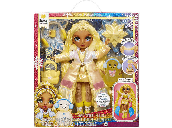 Lalka MGA ENTERTAINMENT Rainbow High: Winter Wonderland Doll - Sunny (Yellow)