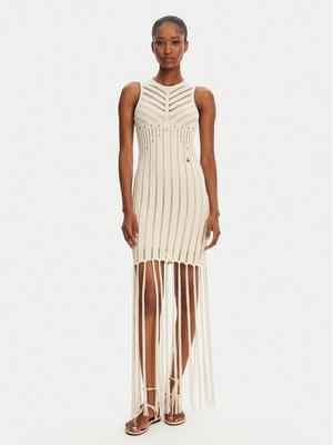 Patrizia Pepe Sukienka dzianinowa 2A2916/K260-B823 Beżowy Regular Fit