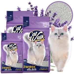 Żwirek dla kota bentonitowy 25L LAWENDOWY CatWalk LAVENER zbrylający 25L