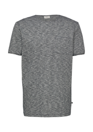 T-shirt z kieszenią na piersi i podwiniętym dołem