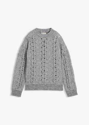 Gruby sweter ze wzorem w warkocze