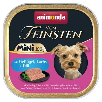 animonda Vom Feinsten karma mokra dla psa, Adult, Mini 32x100 g Drób z łososiem