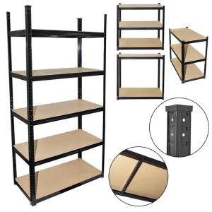 Regał magazynowy 220x110x45cm czarny metalowy mocny garażowy 175kg na półkę