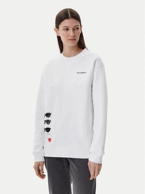 KARL LAGERFELD Bluza A1W20076 Biały Relaxed Fit