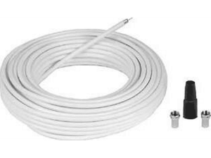 Kabel antenowy HAMA 10 m + wtyk F 2 szt. osłona