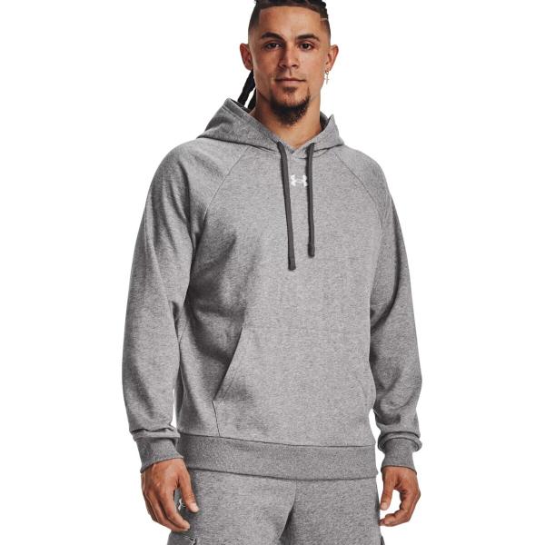 UNDER ARMOUR bluza dresowa męska z kapturem Rival Fleece szara (S)